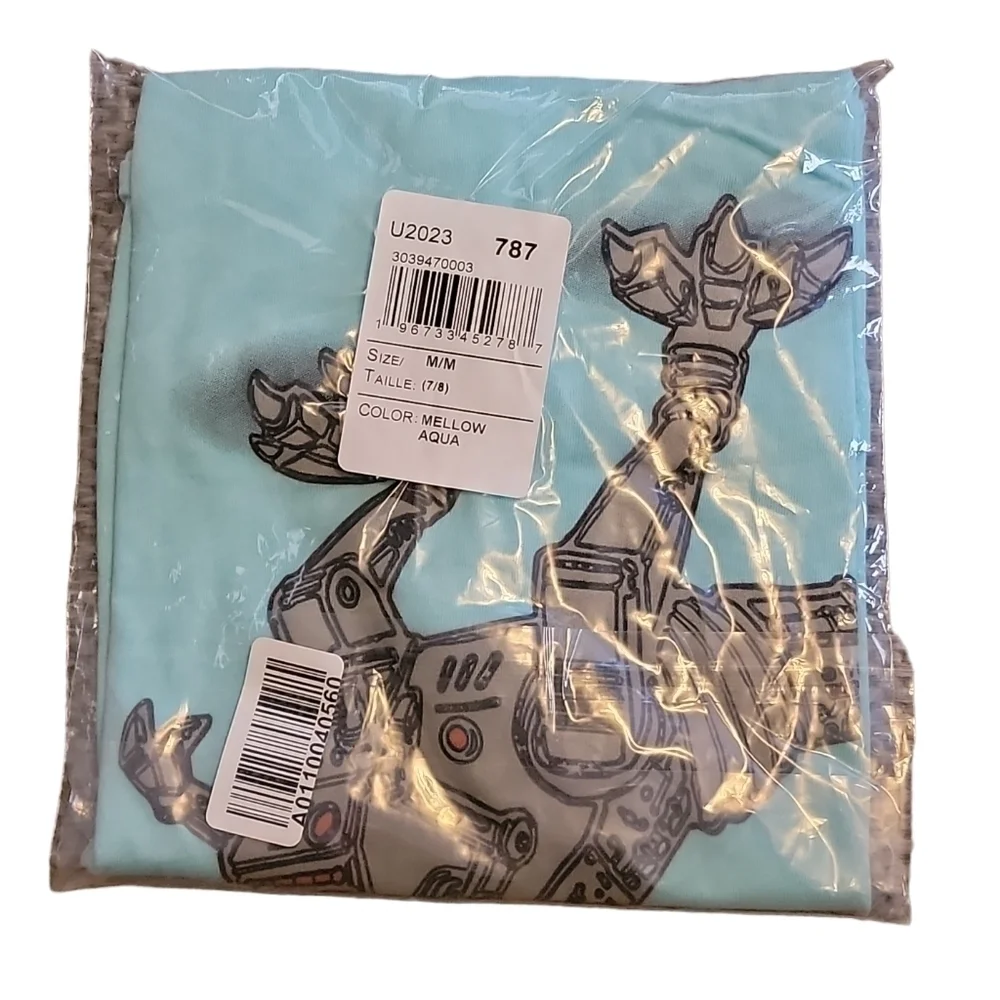 Boys Robo Dino Graphic Tee - Mellow Aqua. New with tags